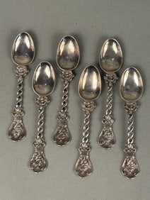 6 Sterling Silver Demitasse Spoons