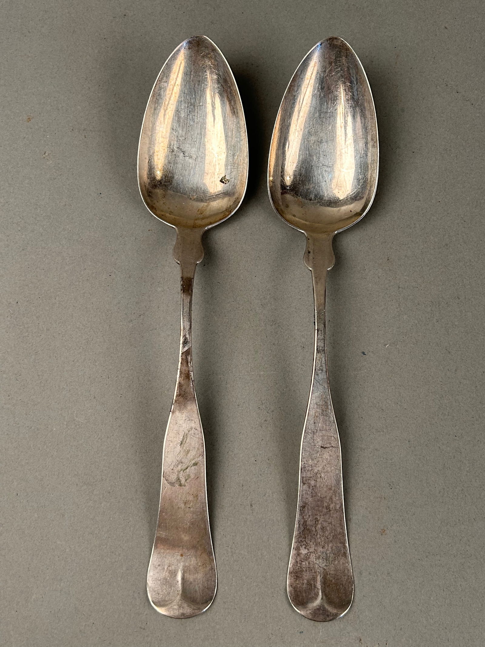 Pair of Coin Silver Serving Spoons New Hampshire (1 of 4)