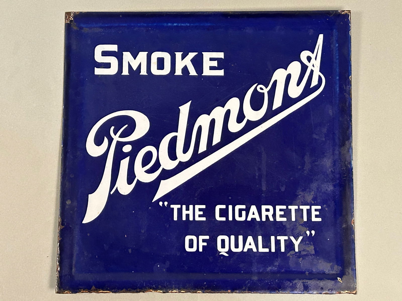 Antique Porcelain Smoke Piedmont Sign (1 of 6)
