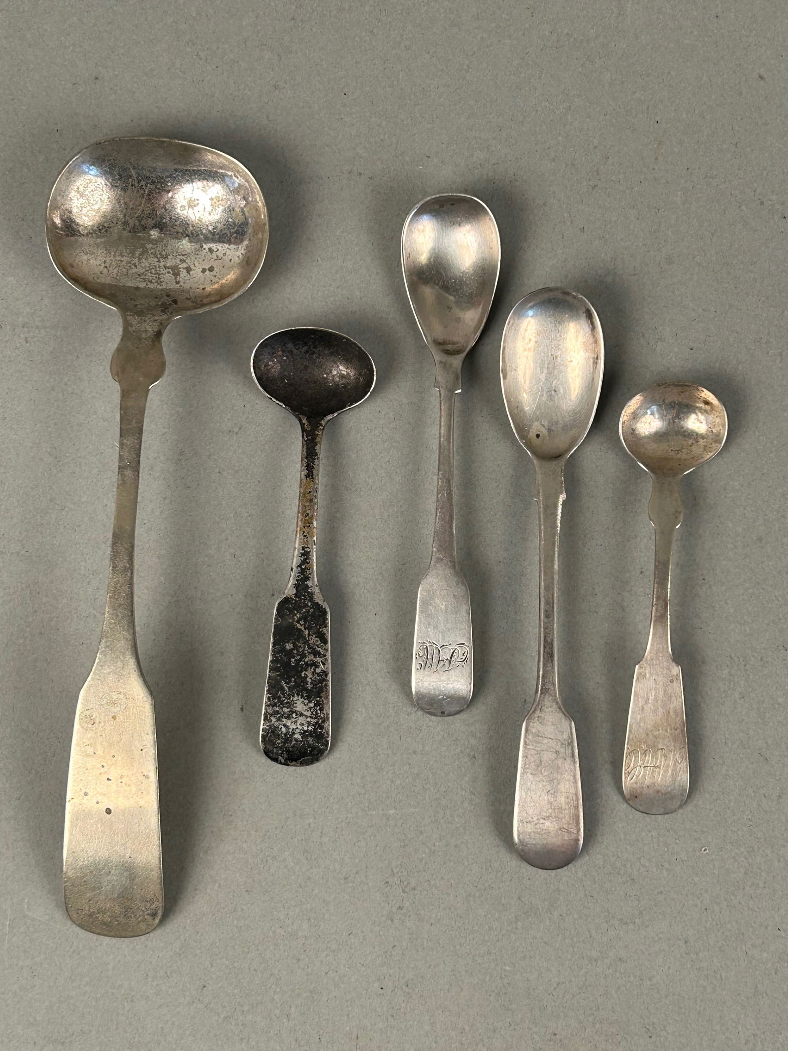 5 Unusual Coin Silver Spoons Hallmarked (1 of 11)