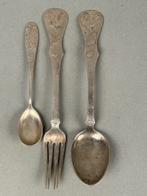 3 Piece Scandinavian Silver Children's Utensil Set