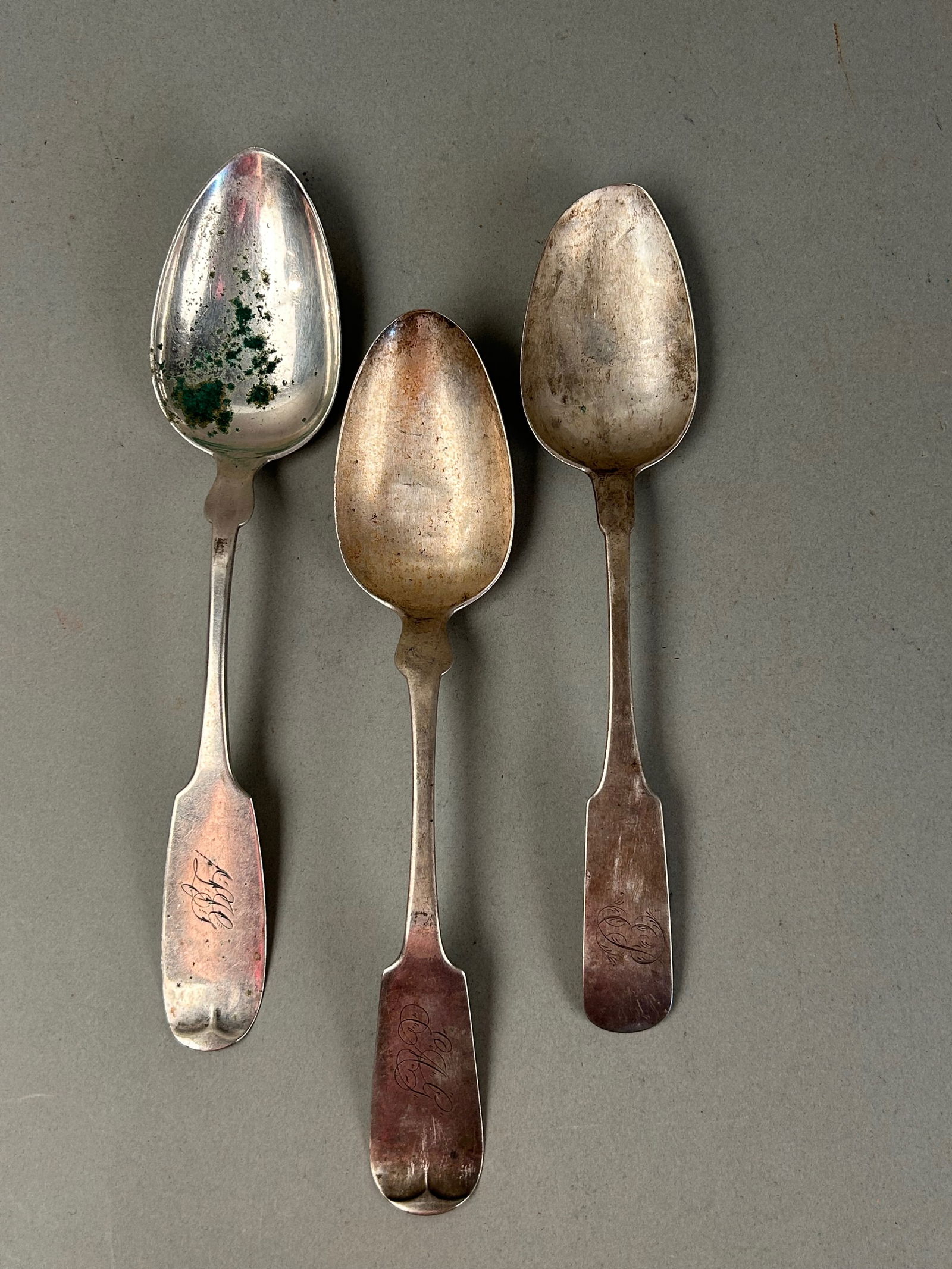 3 Coin Silver Serving Spoons Connecticut (1 of 5)