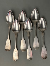 6 Coin Silver Serving Spoons