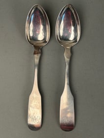 Pair of Coin Silver Sering Spoons Joseph Lownes
