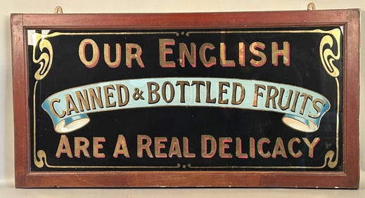 Our English Canned & Bottled Fruits Antique Sign