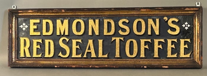 Antique Edmonson's Red Seal Toffee Sign