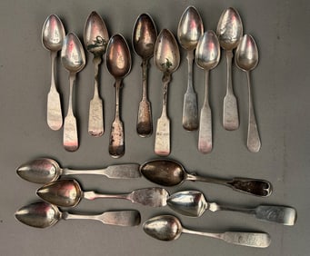 16 Coin Silver Teaspoons