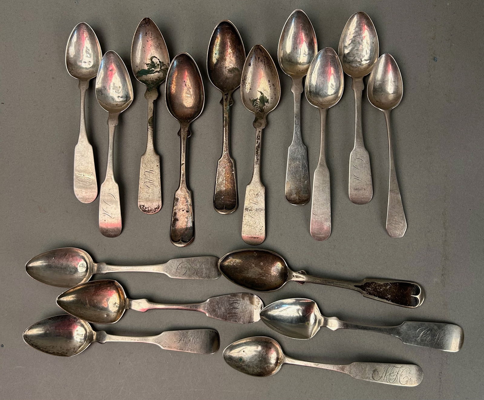 16 Coin Silver Teaspoons (1 of 9)