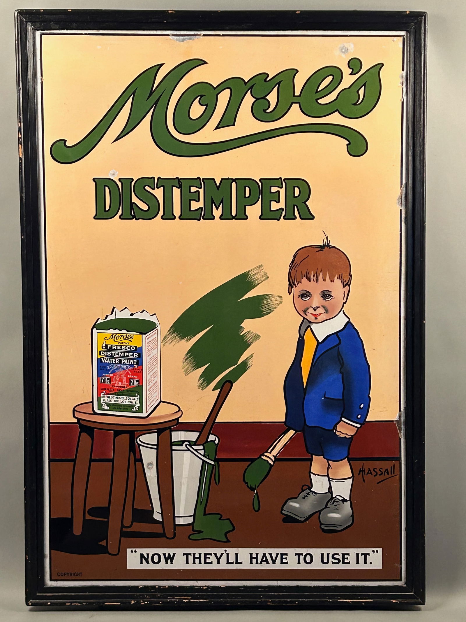 Rare Large Morse's Distemper Water Paint Porcelain Sign (1 of 12)