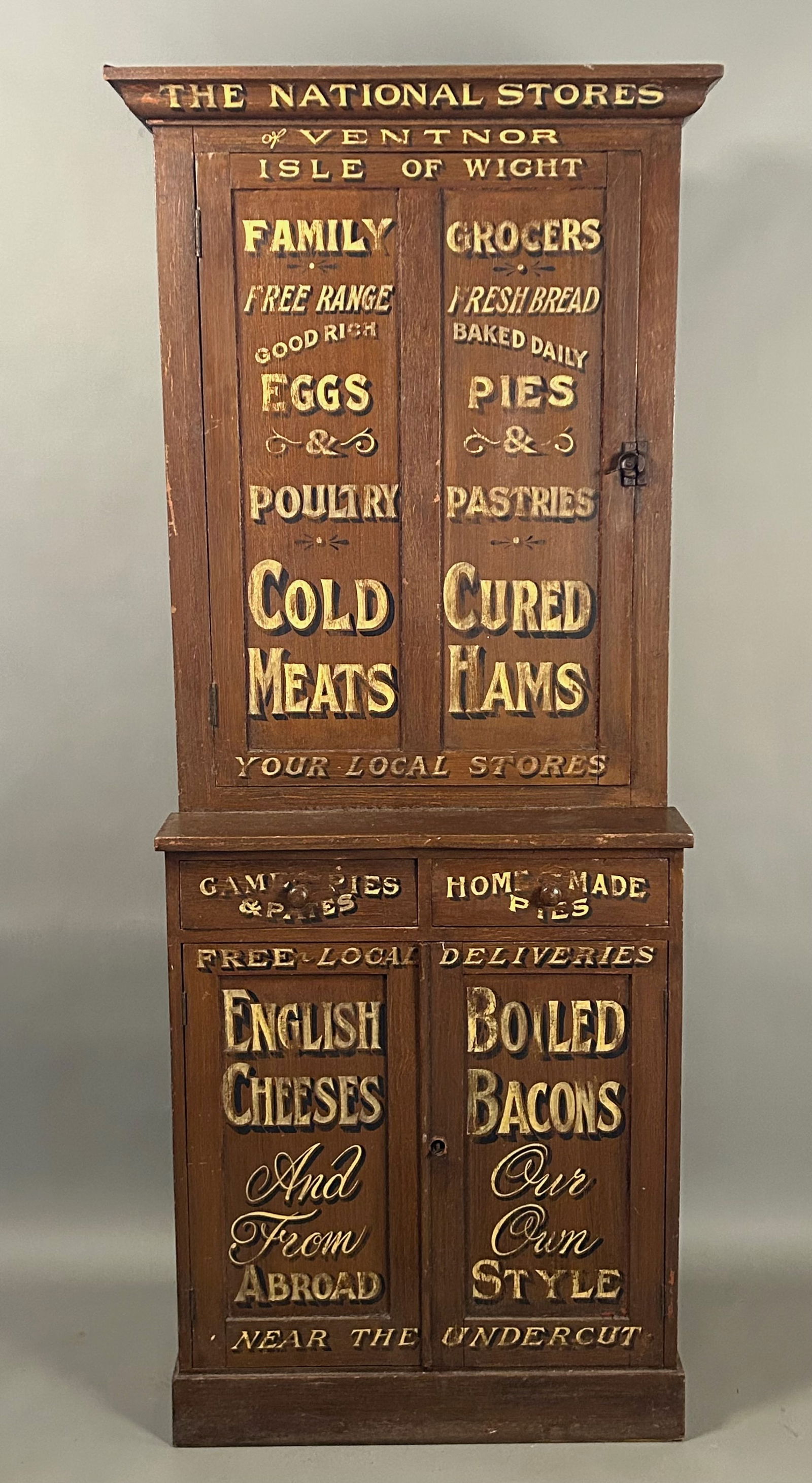 Rare 19th c Isle of Wight Advertising Cupboard (1 of 16)