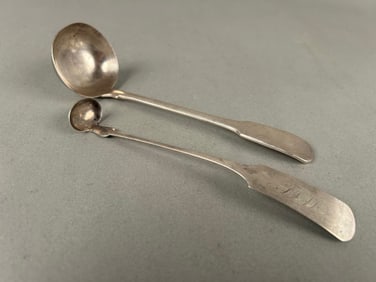 2 Antique Coin Silver Ladles
