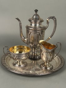 4 pcs Louis XIV Sterling Silver Coffee Set Towle