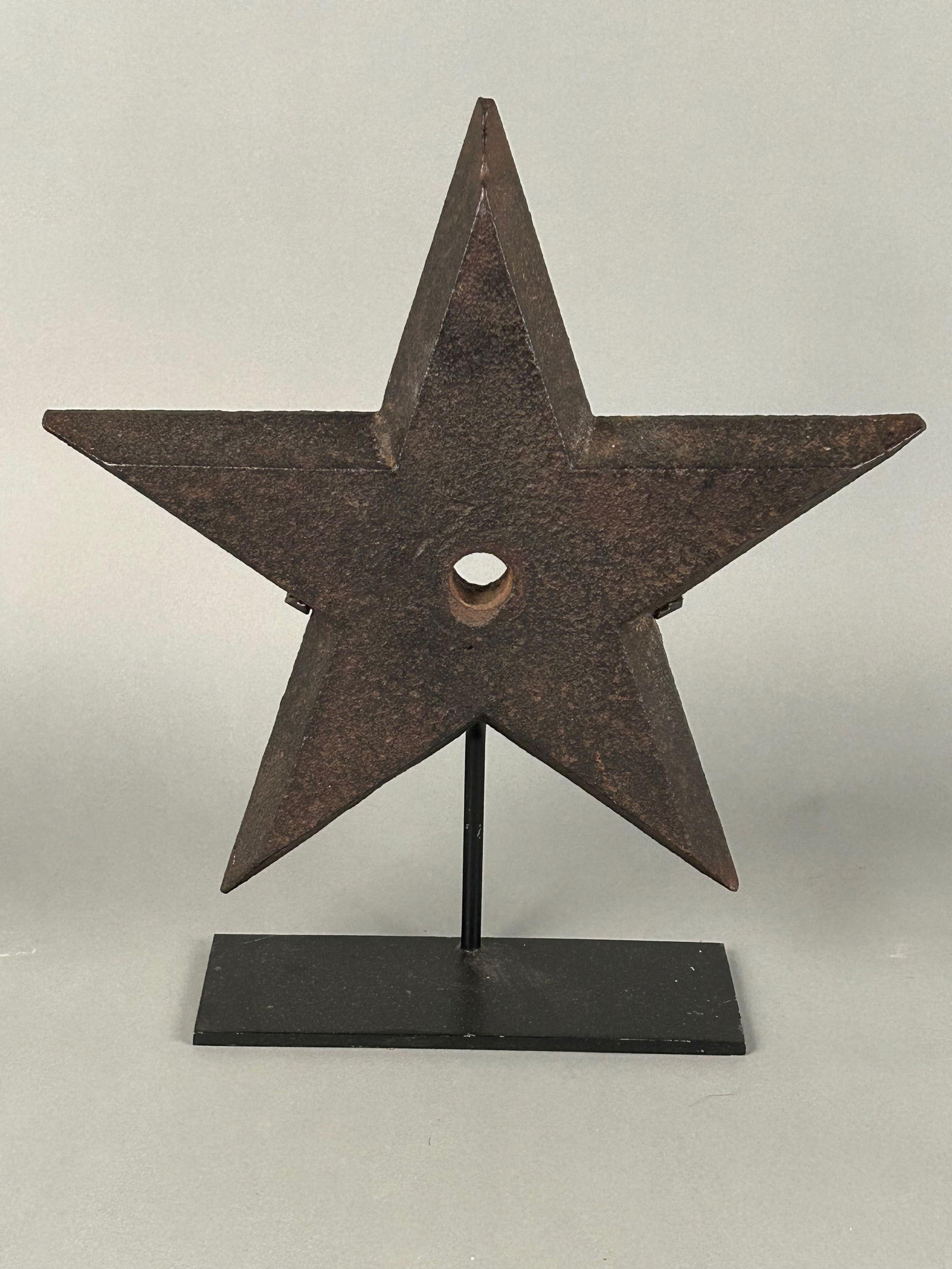 Antique Architectural Cast Iron Star on Wood Stand (1 of 4)