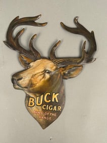 Buck Cigar Tin Advertising Sign