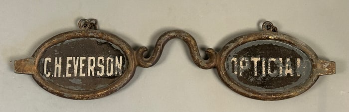 Antique Optician Sign in Form of Spectacles