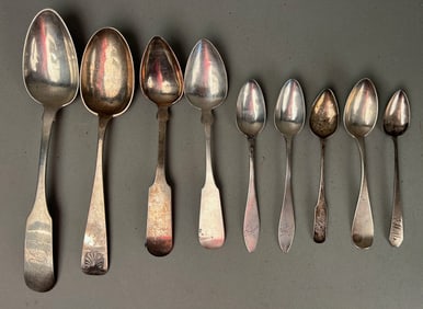 9 Coin Silver Spoons