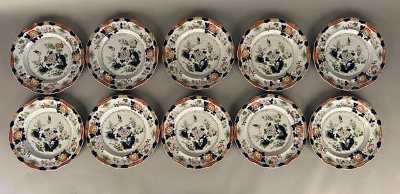 Set a 10 in Imari ironstone China plates