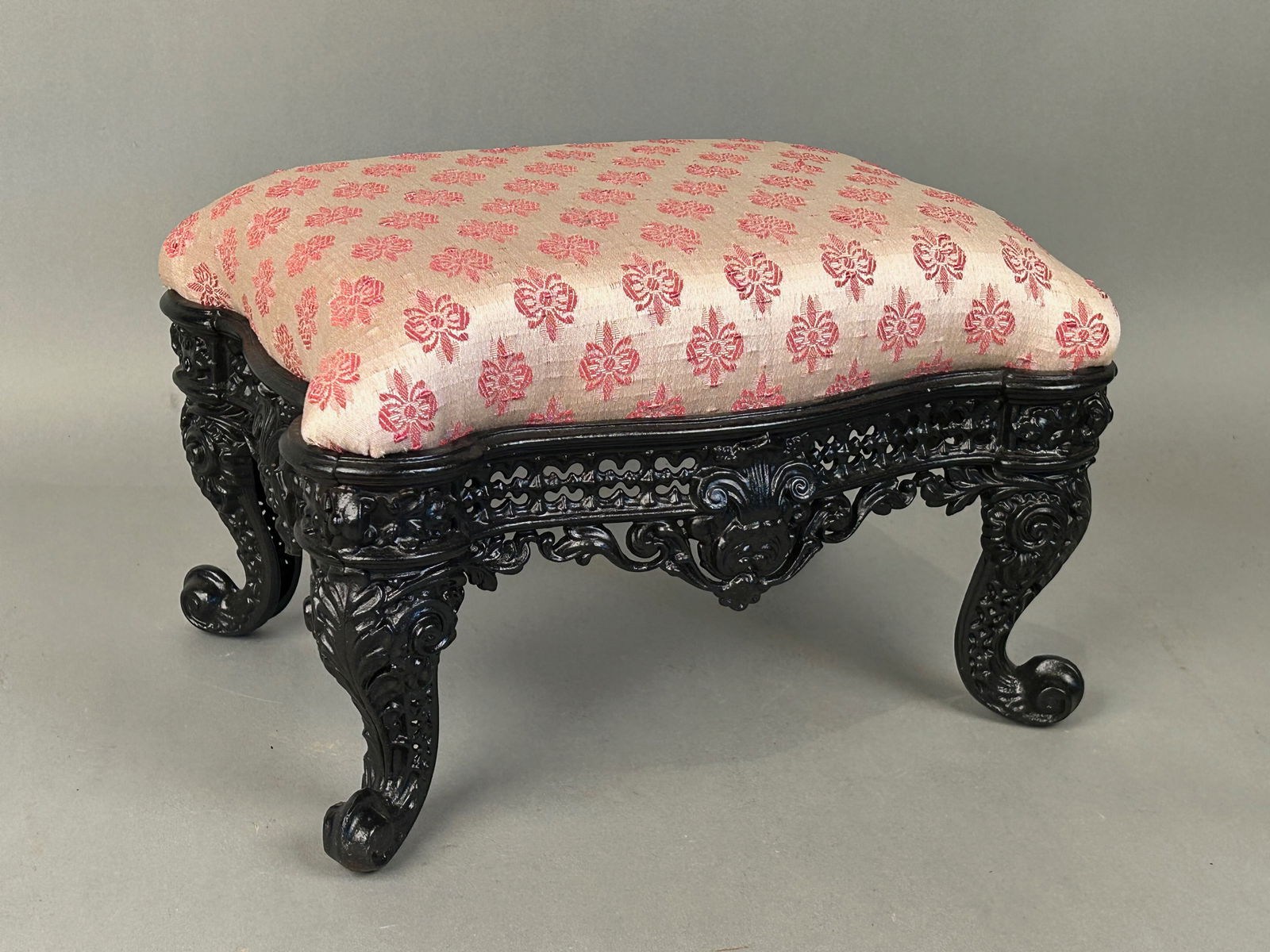 Antique Cast Iron Footstool Ornate Design (1 of 6)