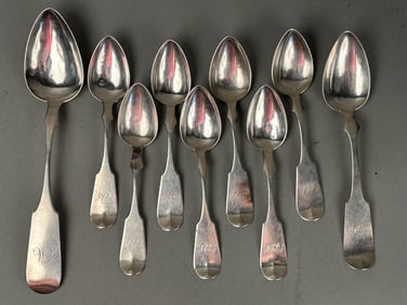 9 Coin Silver Spoons R&W Wilson Philadelphia