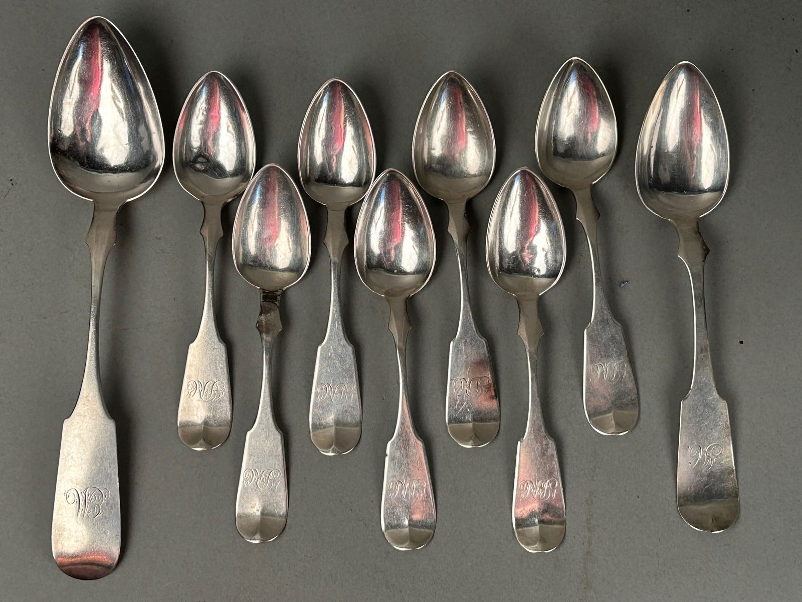 9 Coin Silver Spoons R&W Wilson Philadelphia (1 of 5)