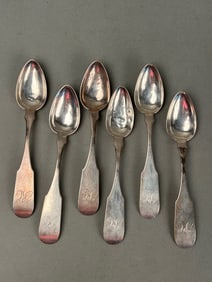 6 Coin Silver Tea Spoons