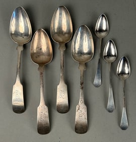 7 Coin Silver Spoons Connecticut