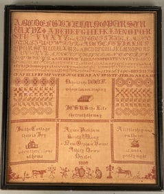 Antique Alphabet Sampler Agnes Peckham 1880