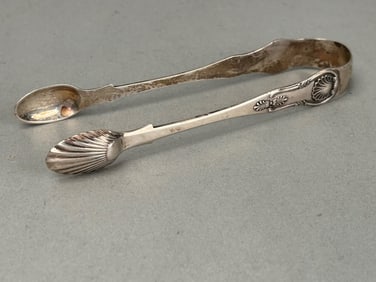 Sterling Silver Sugar Tongs Hallmarked Shell Design