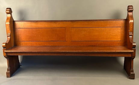 19th c Gothic Style Church Pew