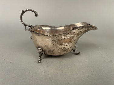 Antique Sterling Silver Gravy Boat Shell Design