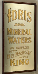 Idris Royal Mineral Waters Reverse Painted Glass Sign