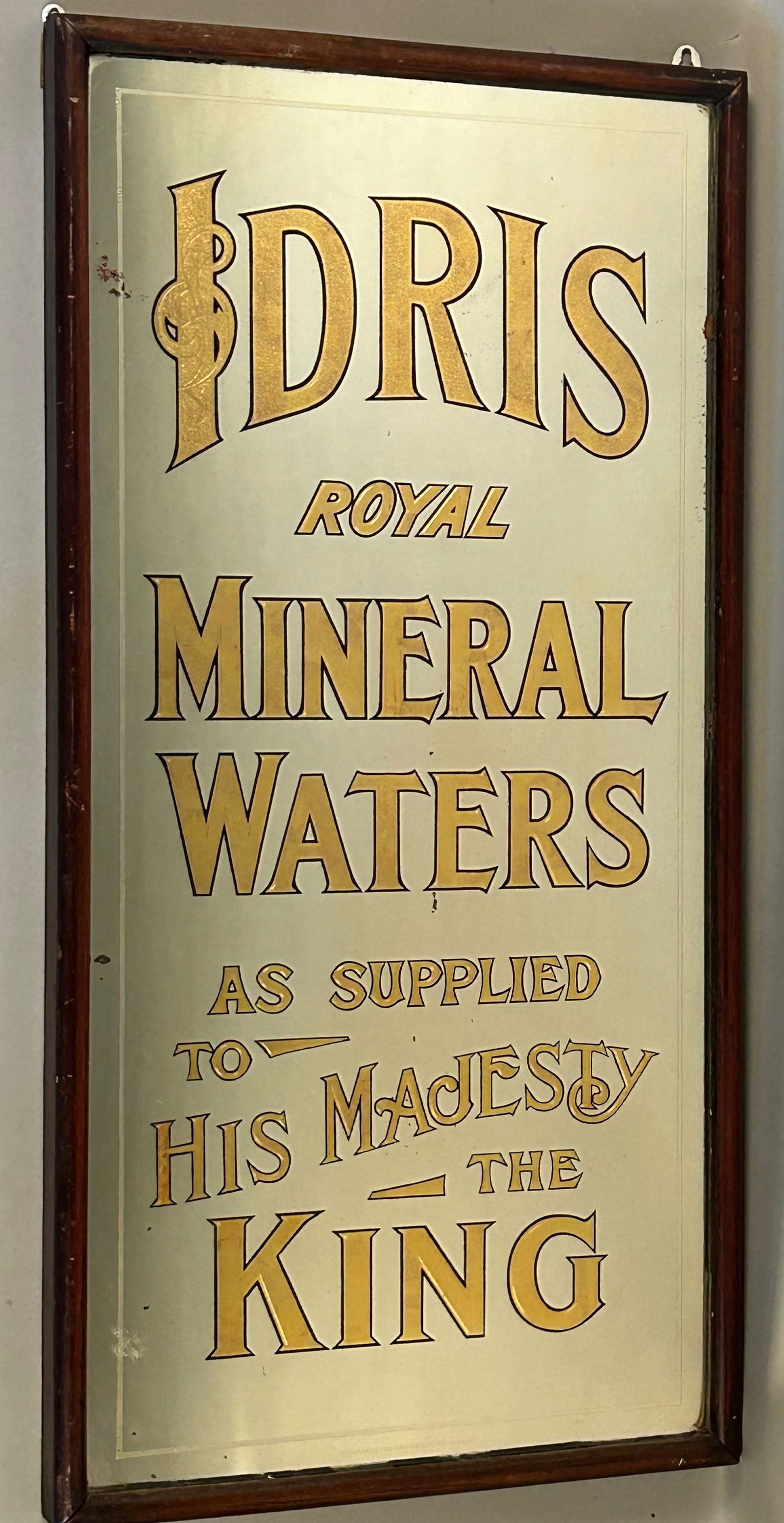 Idris Royal Mineral Waters Reverse Painted Glass Sign (1 of 7)