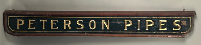 Antique Peterson Pipes Reverse Painted Glass Sign