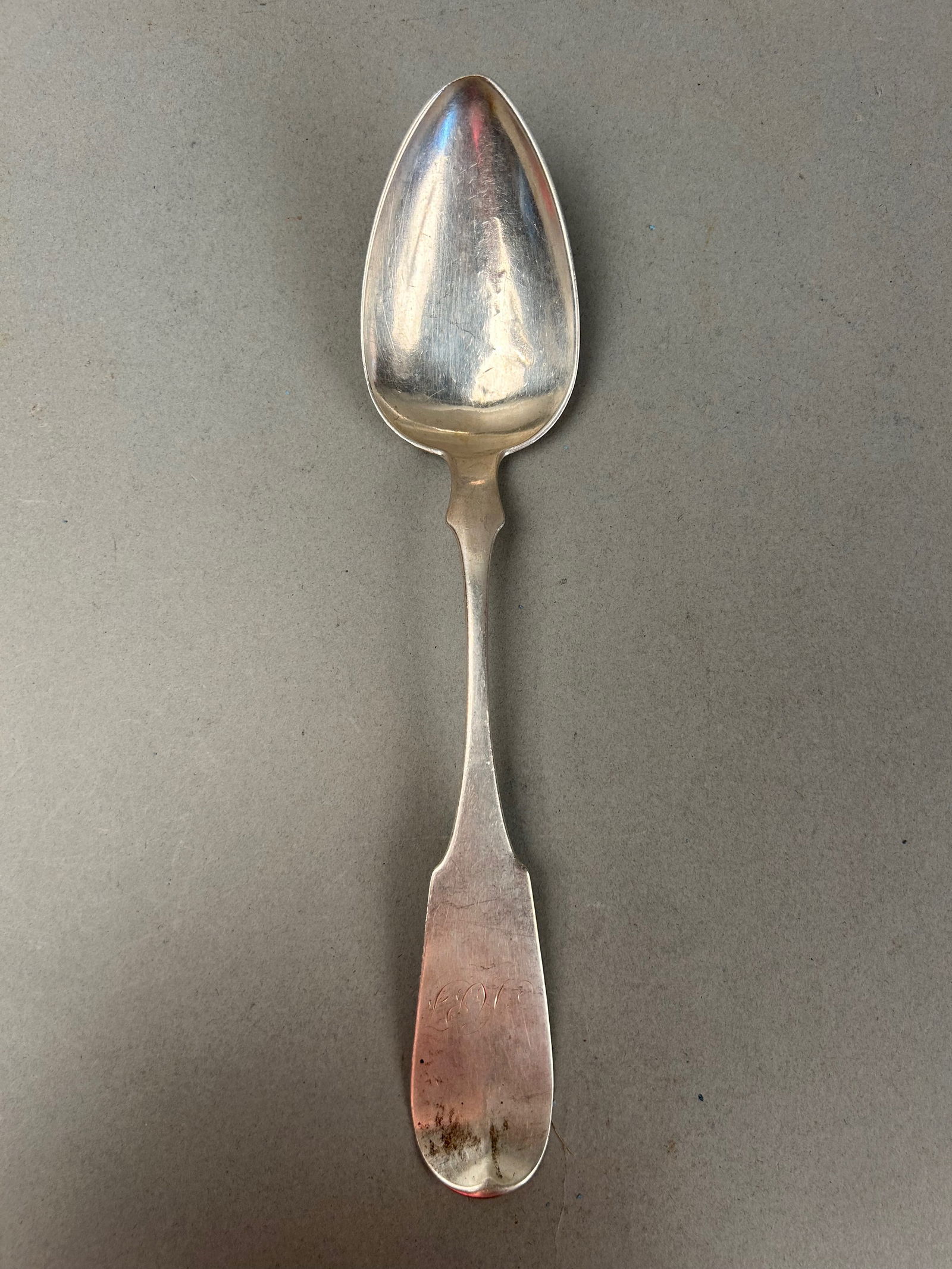 Coin Silver Serving Spoon J Stockman Philadelphia (1 of 5)