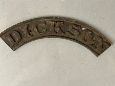 Vintage Bronze Nameplate Dickson