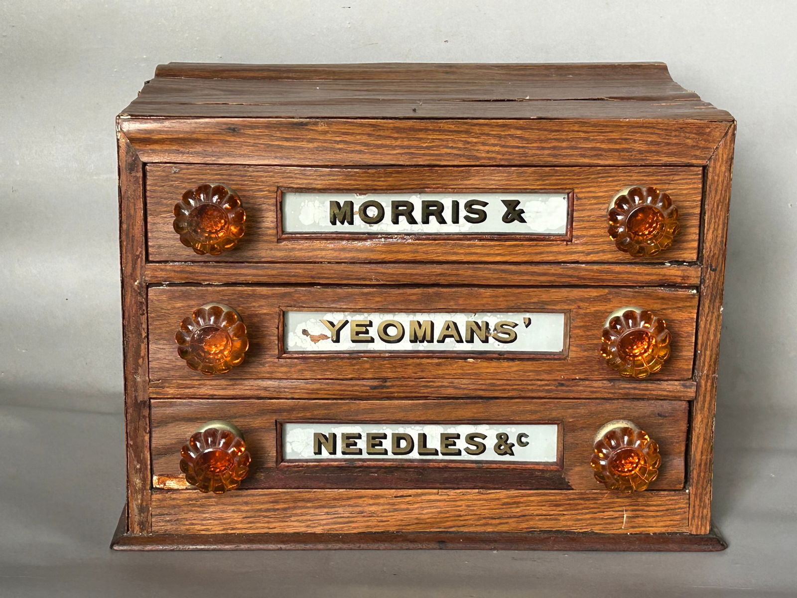 Antique Morrin & Yeomans Needles Spool Cabinet (1 of 10)