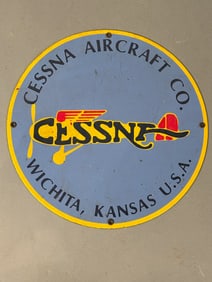 Vintage Cessna Aircraft Co Porcelain Sign