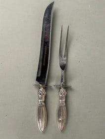Sterling Silver Carving Knife and Fork