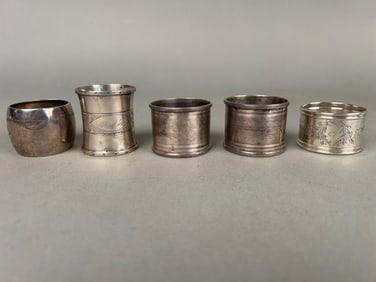 5 Sterling Silver Napkin Rings