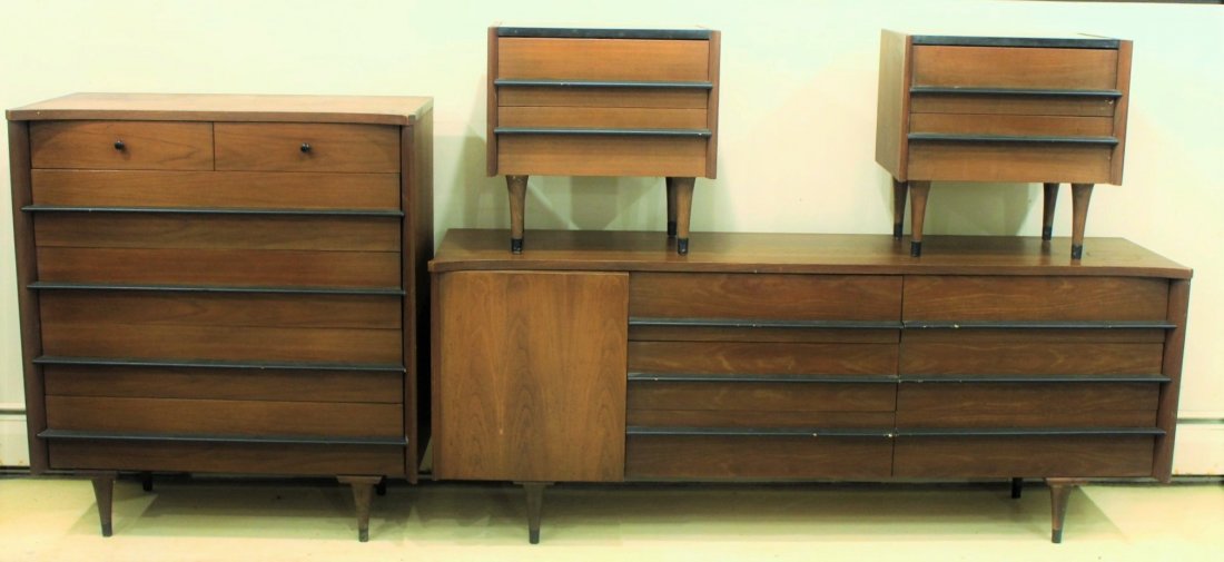 Mid Century Modern 4 Pc Bedroom Set American Martinsvil (1 of 9)
