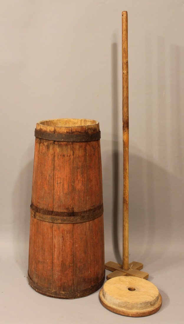 18 Century Wooden Butter Churn in Original Red Paint (1 of 6)
