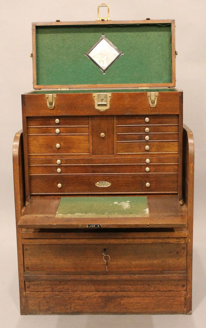 Walnut Mechanics Chest H Gerstner and Son, Dayton Ohio (1 of 5)