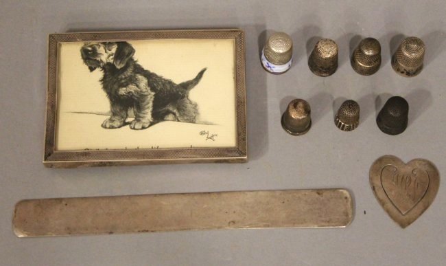 10 Pcs Sterling Silver Thimbles, Bookmarks Frame (1 of 5)