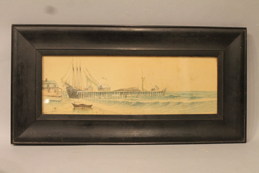 Sydney S Hicks Watercolor Harbor Scene Oct 20, 2016 Main Street