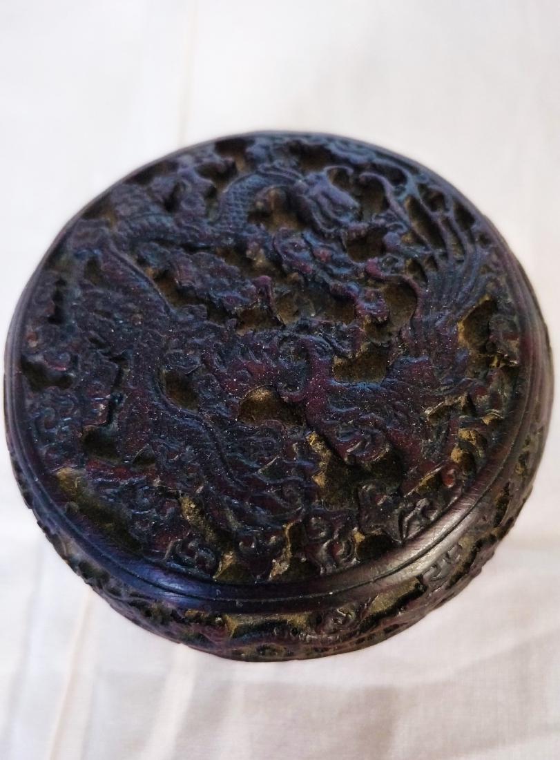 CHINESE Cinnarar Small Box with Bird and Dragon (1 of 3)