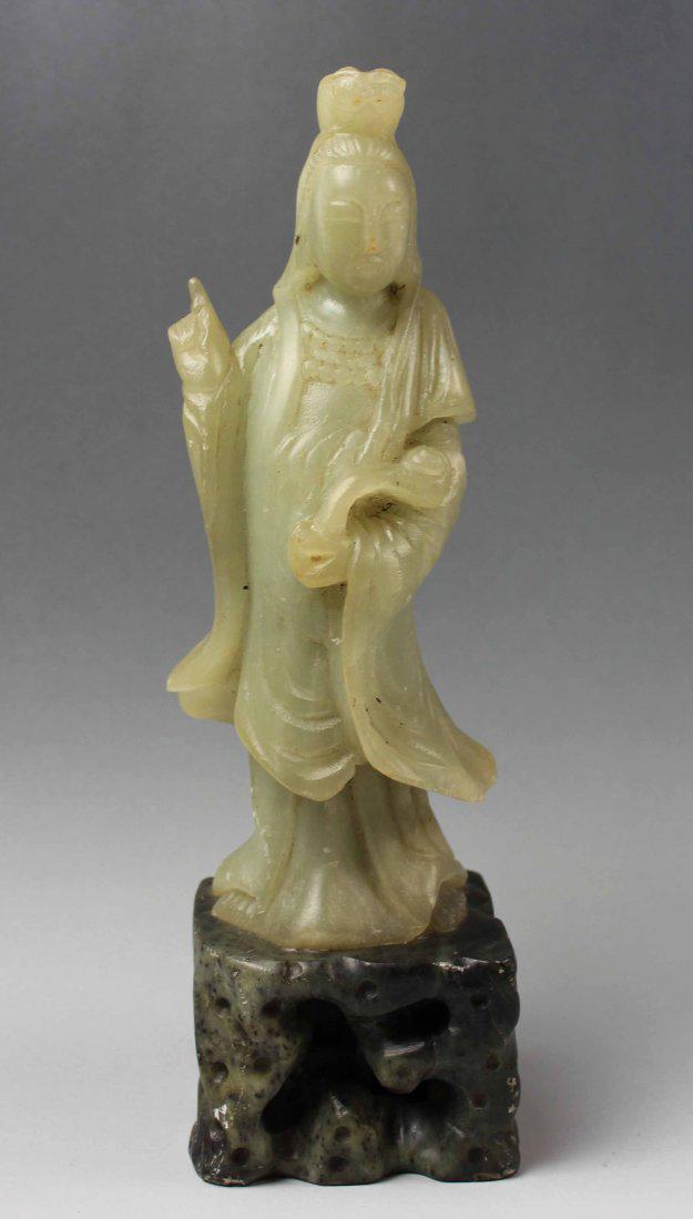 Chinese Carved Jade Statue Of Guanyin (1 of 8)