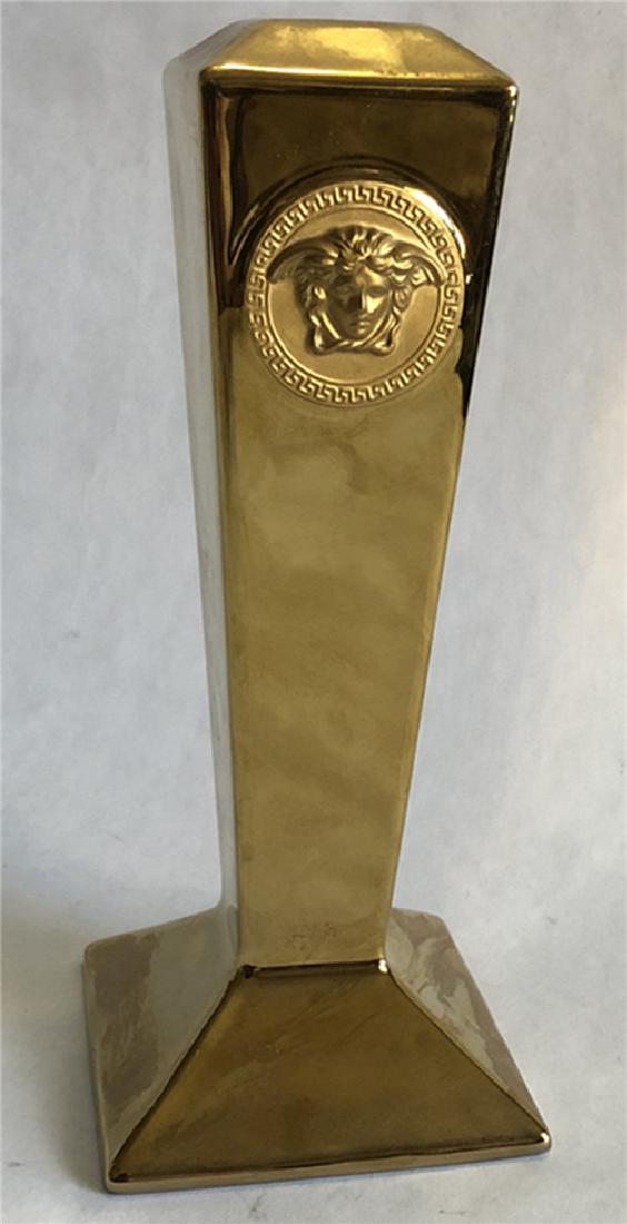 Versace Medusa Gold Candleholder 9.5 Inch Porcelain (1 of 6)