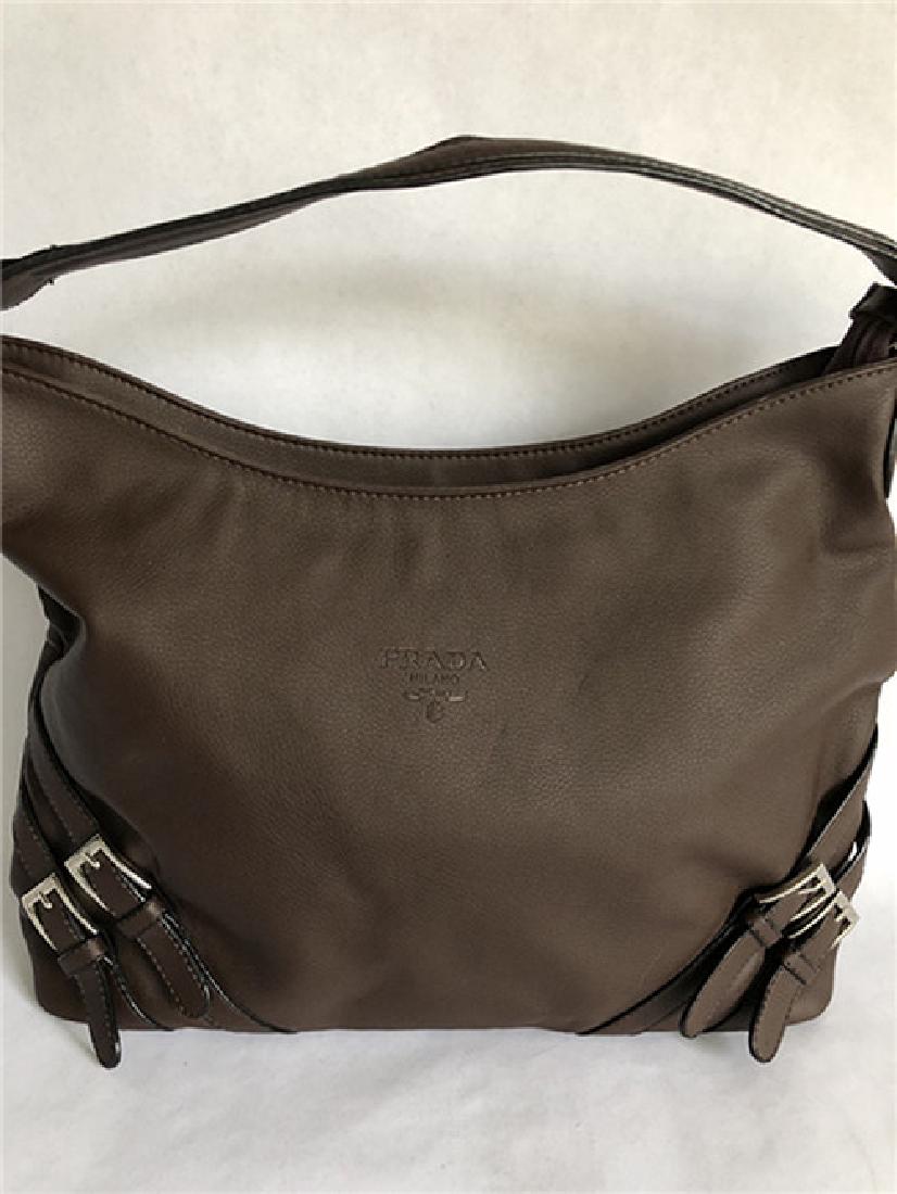 Prada Satchel Carryall Purse Brown Colore (1 of 8)