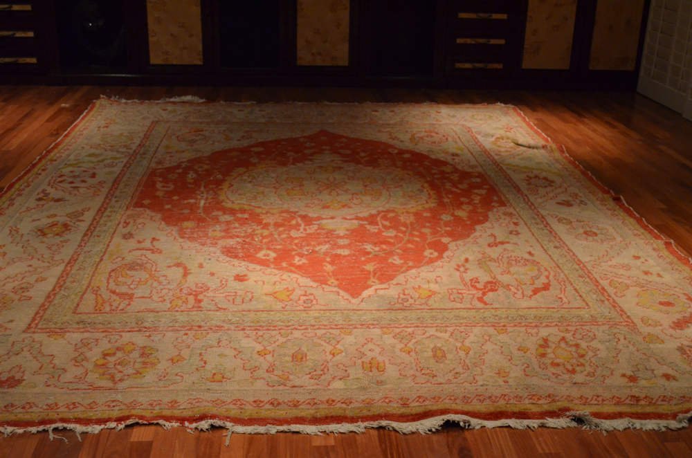 Fine Antique Oushak Rug, 19th century Turkey: Fine Antique Oushak Rug, 19th centuryTurkey: 10'10 x 14'8 100% Wool pile; wool warp and weft.The original owner of the carpet is Las vegas casino owner. Purchased at 8625 Lakeridge circle Las vegas re
