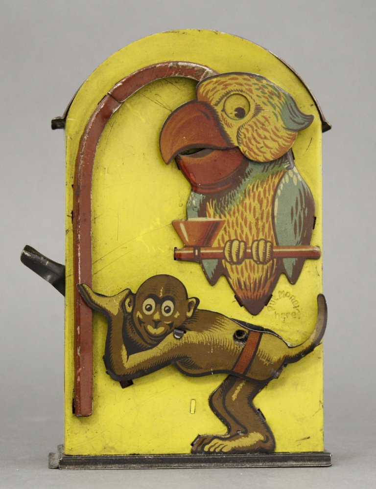 Monkey and Parrot Mechanical Bank (1 of 1)